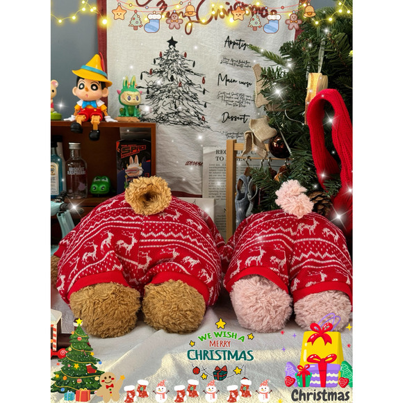 Bartholomew bear cute clothes outfits - christmas red pajamas(large) - Picture 2 of 3